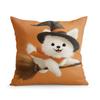 Witch Dog Cat Riding Broom Pillowcase Printed Polyester 45X45Cm Throw Pillowcover Decorative Sofa Cushion Pillowslip Home Decor