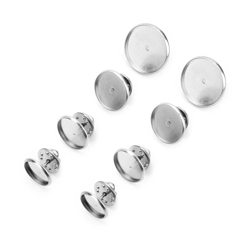 10 Σετ/Παρτίδα Βάση Καρφίτσας Brooch από Ανοξείδωτο Ατσάλι 10mm 12mm 14mm 16mm 18mm 20mm Πεταλούδα Καρφίτσα Γραβάτας Κενό Δίσκος Καρφίτσας Brooch DIY Κοσμήματα