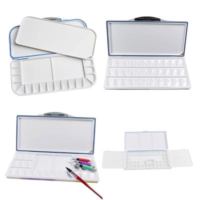 Folding Paint Tray Watercolor Palette with Two Additional Spacious Mixing Areas for Watercolor Gouache and Oil Painting