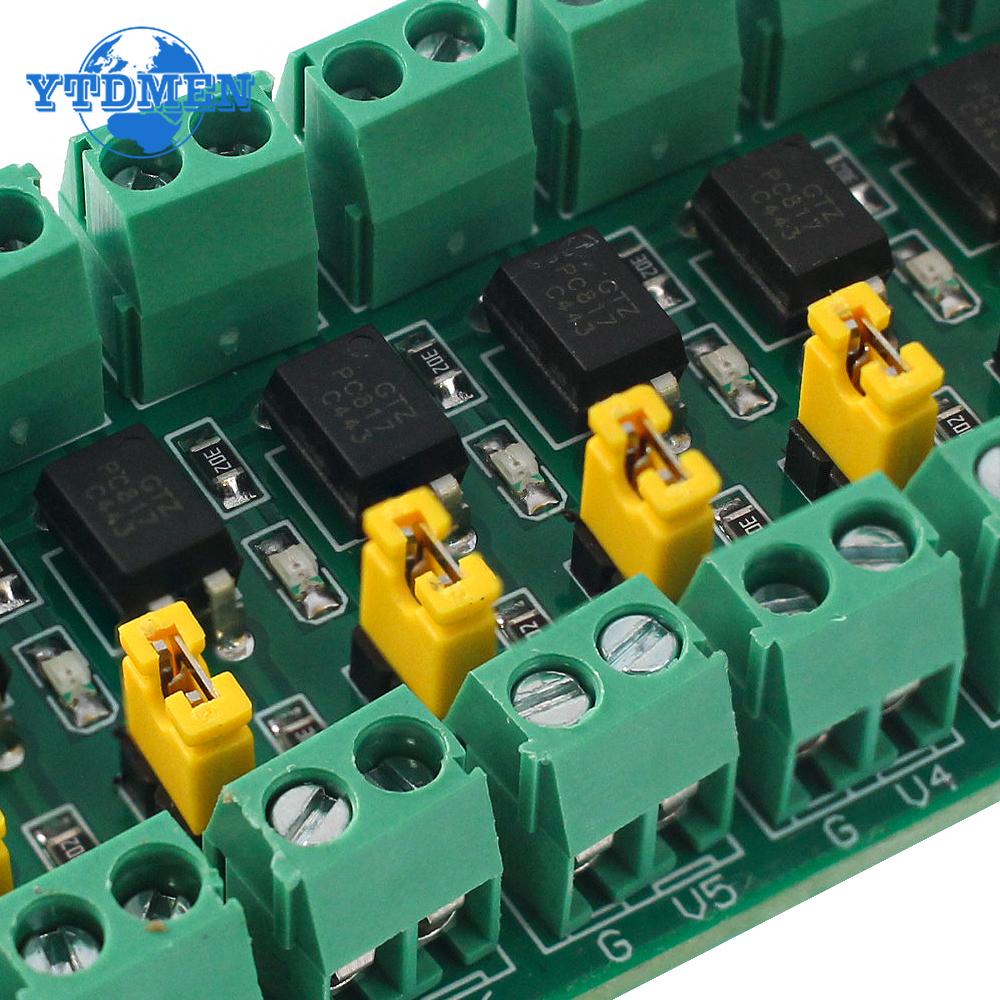 PC817 8 Channel Optocoupler Isolation Board 8-way Voltage Converter Adapter Module 3.6-30V Driver Photoelectric Isolated Modules