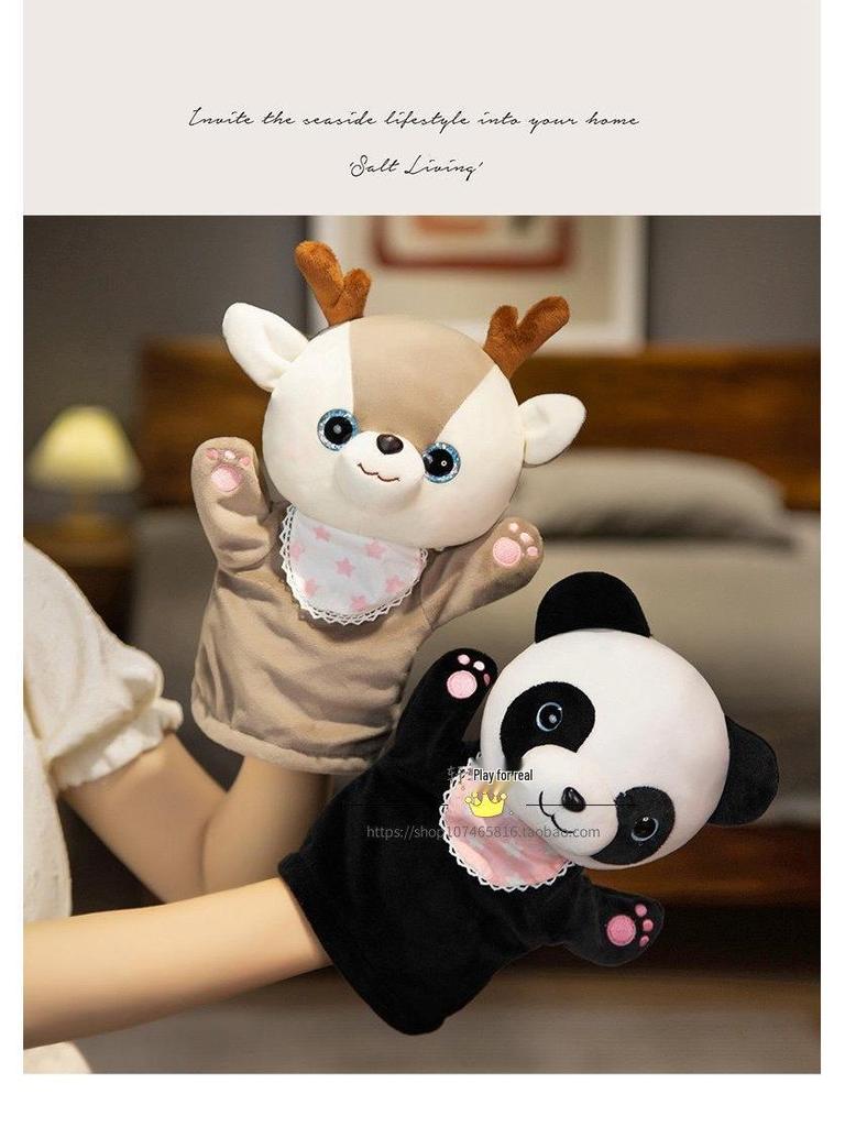 Shiba Inu Cat Hand Puppet with Moving Mouth - Soothing Doll for Storytelling and Ventriloquism In Kindergarten