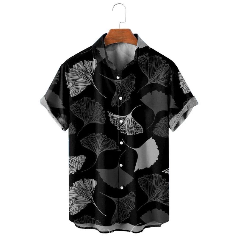 Men's Shirt Tropical Plants Pattern 3D Print Tops Summer Casual Holiday Shirt New Button Lapel Short Sleeves Unisex Clothing