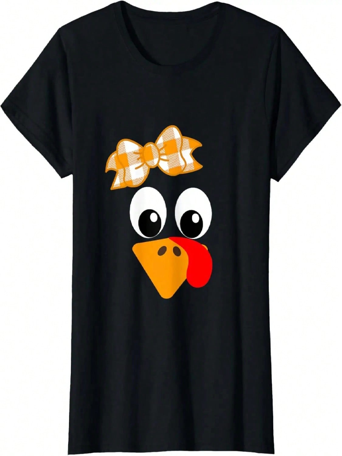 Turkey Face Orange Plaid Ribbon Funny Running Gift Trot T-Shirt S разноцветный