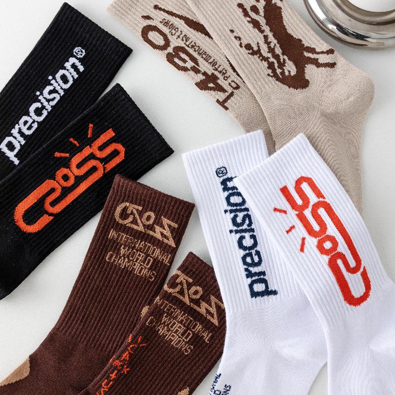 Travis Scott AJ1 Hook TS Trendy Mid-Tube Sports Socks for Men & Women