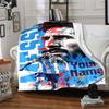 Football Messi Personalized Text Blanket Multi-purpose Customizable Blanket Ultra-Soft Versatile for Seaside Home Decor Bed Livingroom