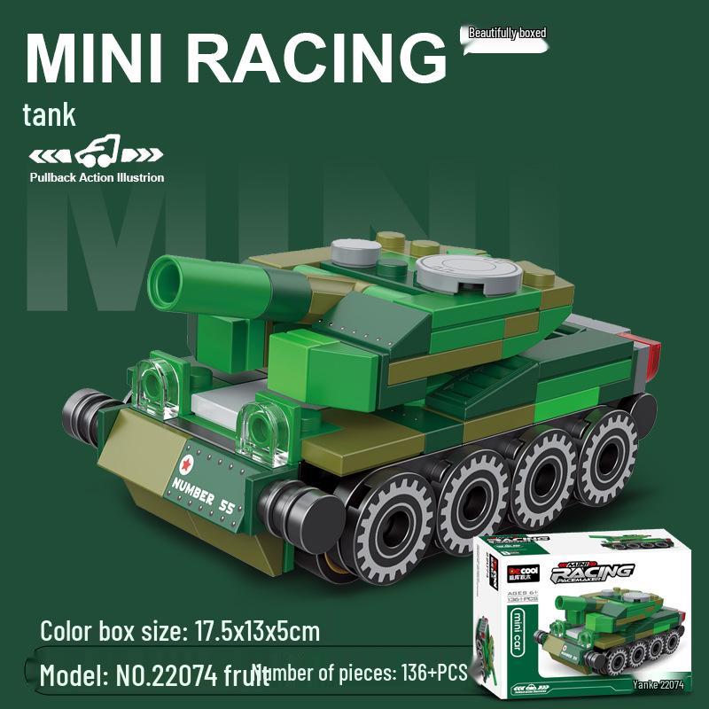 Pull-Back Assembly Toy Set: Campervan, Race Car, Ambulance, Fire Truck