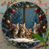 Christmas Cat Metal Sign Decor for Living Room