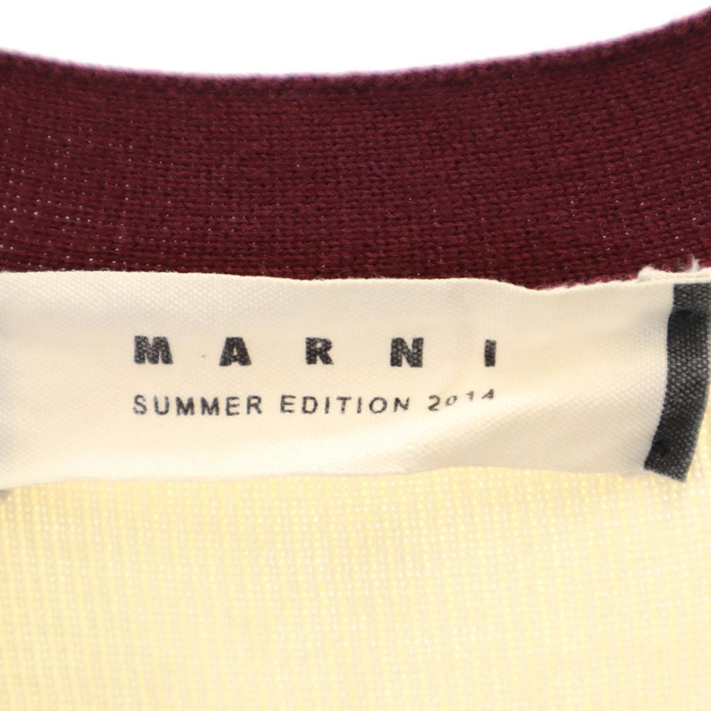 Marni Made In Italy Long Sleeve V Neck Knit Cardigan 38 Wine-red Women Used