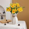 3/5 Pack Artificial Daffodil Swags Plastic Faux Narcissus Flower Bundle for Home Decor