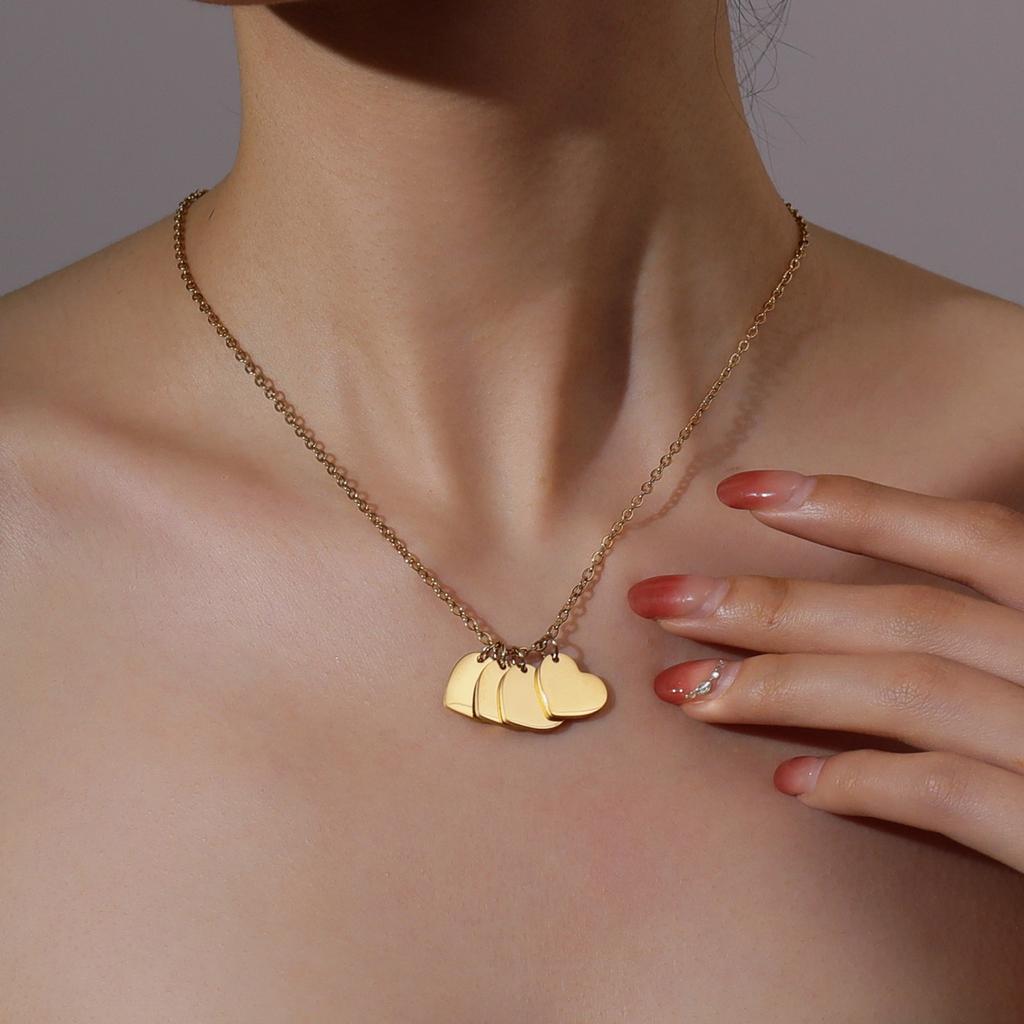 Atoztide Personalized Custom Name Necklace for Women Heart Engrave Letter Stainless Steel Jewelry Mother Kids Birthday Gift