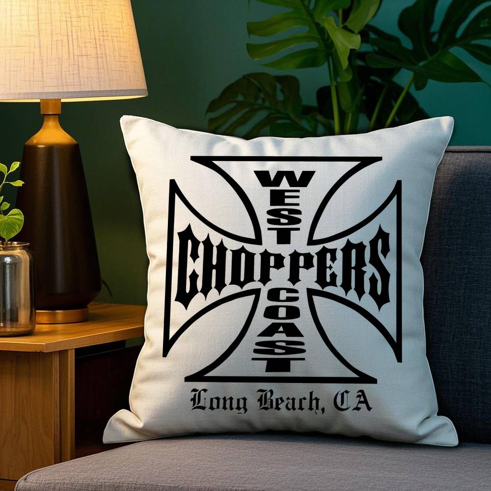 

WWest Coast CChoppers Pillow Case Plush Fabric Soft Double Sided Print Sofa Cushion Cover Throw Pillow Covers 30x30cm