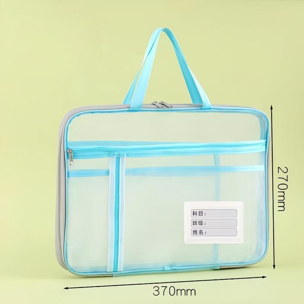 

Zippered Tutorial Bag 5-layer Document Bag New Campus Tote Students синій