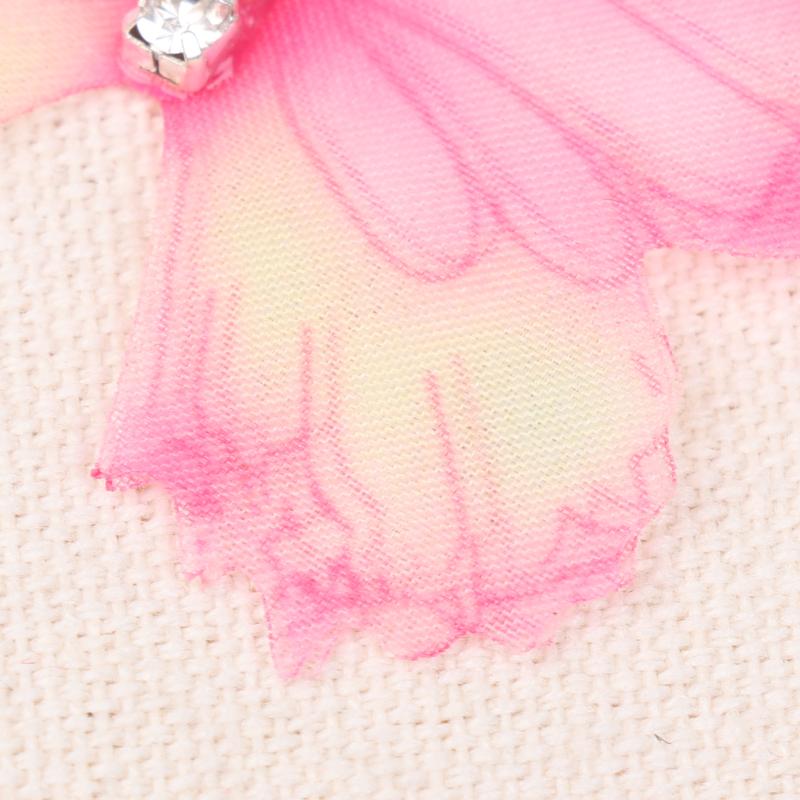 50Pcs 3D Organza Fabric Butterfly Appliques Gradient Color Double-Layer Simulation Mesh Butterfly Patch Translucent