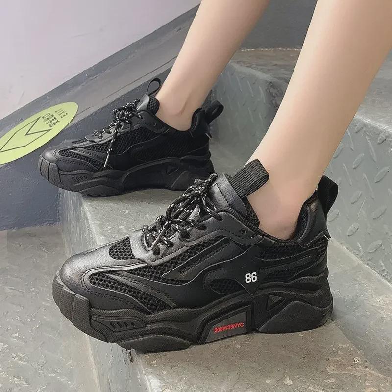 Modische Mesh-Dad-Schuhe für Frühling und Sommer – bonbonfarben, atmungsaktiv, mit dicker Sohle, vielseitige Sport-Sneaker