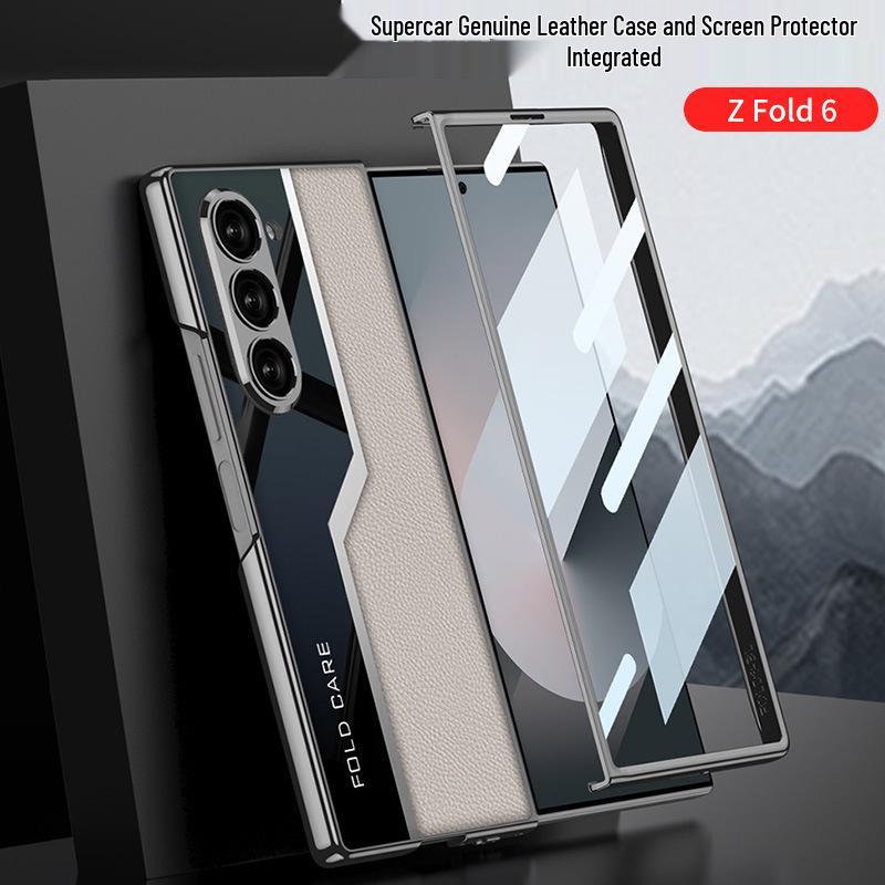 Samsung Galaxy Z Fold6 Electroplated Leather Protective Case
