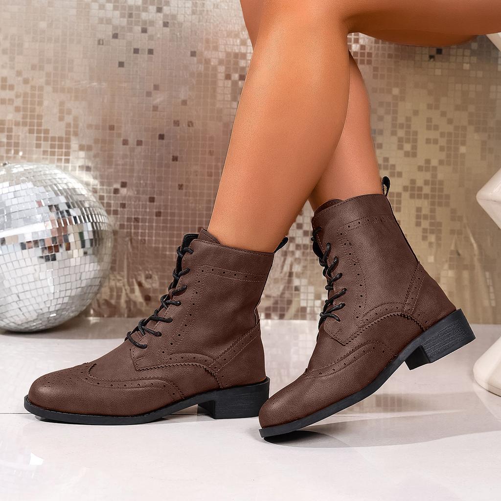 Thigh High Open Toe Boots For Women Wide Calf Leather Lace Up Round Toe Women'S Boots Fashionable And Casual Thick Botas Mujer