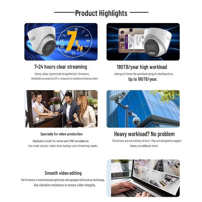 Hikvision WD 8TB Surveillance Hard Drive CN plug (adapter included)