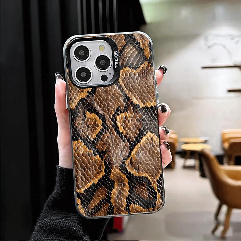 Fashion Snake Skin Pattern Shockproof Phone Case for iPhone 17 Air 16 16E 15 Pro Max 14 Plus 13 Mini 12 Back Cover Anti Fall Fun
