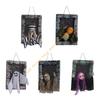 55KF Motion Activated Hanging Ghostly Gravestone Glowing Eyes Shaking Body And Eerie Sounds For Outdoor Horror Decorations