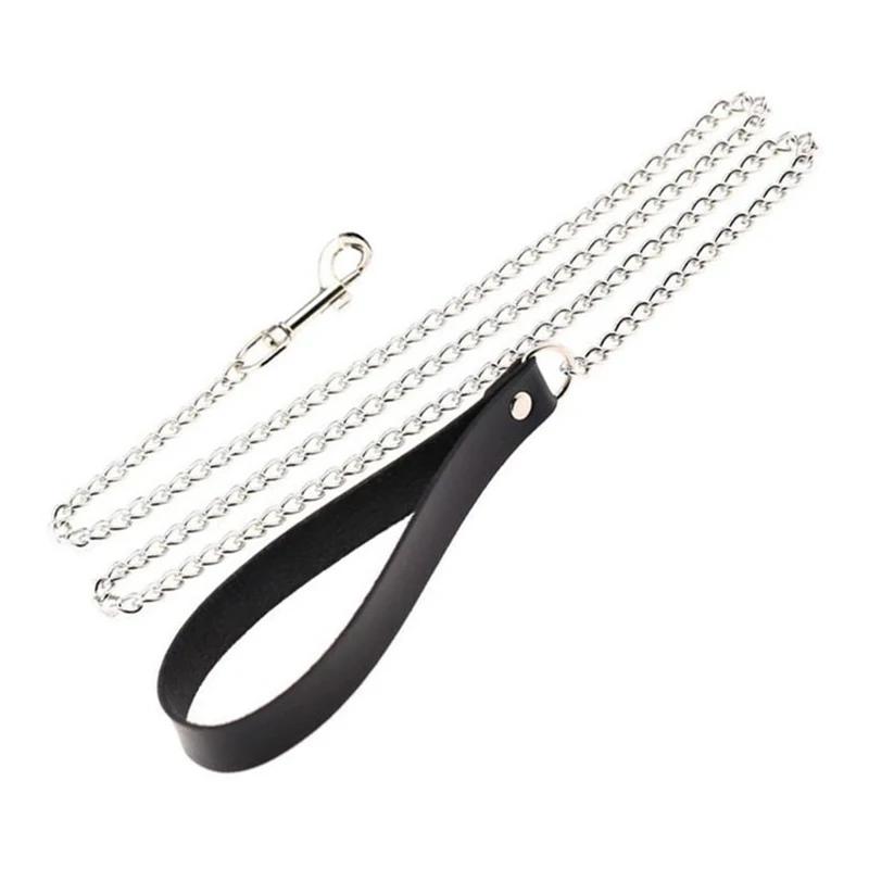 Sexy Necklace Collar Leather  Cosplay Heart Collars And Leash Set For Women Bondage Gothic Choker Accessories