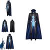 Halloween Megamind Jumpsuit Cloak Glove Set Performance Costume For Cosplay And Stage Performances