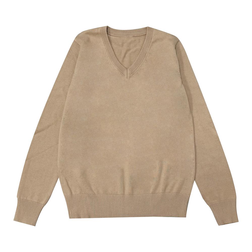 

Пуловер с V-образным вырезом, вязаный в стиле японской школьной формы JK, для студентов - Унисекс, с длинным рукавом, в наличии. Extra Small