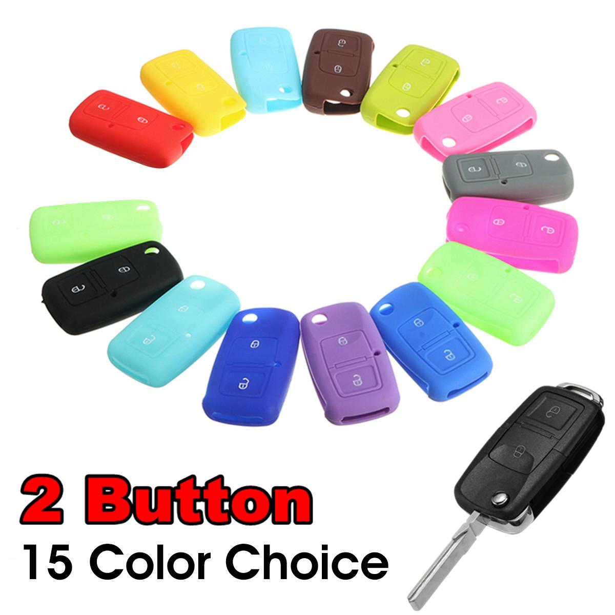 

Силиконовая 2-кнопочная дистанционная автомобильная крышка ключа чехол оболочка крышка брелок для VW Golf Passat Polo Jetta