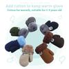 Baby Boys Girls Hanging Neck Plush Knitted Mittens Kids Gloves Cute Thick Warm