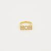 MOM Cross Ring: Zirconia Letter Design, Full Diamond Style - Perfect Jewelry Gift for Mother's Day and Women.