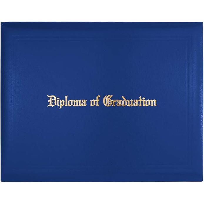 GraduationMall Handcrafted Imprinted Diploma Cover 6" X 8" (Royal)