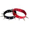 Punk Style Spike Rivet Choker Necklace with Clavicle Chain