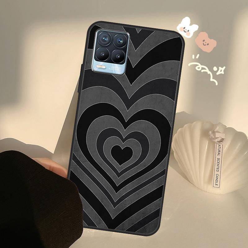 Latte Love Tunnel Brown Heart Case For Realme C75 C63 C61 C55 C51 C53 C25 C65 C67 C71 11 12 13 14 15 Pro Plus GT6 GT7 Pro