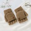 Warm Winter Knitted Gloves Thickened Writing Mittens Fashion Half Finger Mittens  for Men