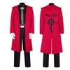 Halloween Anime Fullmetal Alchemist Cos Edward Elric Cosplay Roupa Vermelha ou Peruca Loira AOKG-146