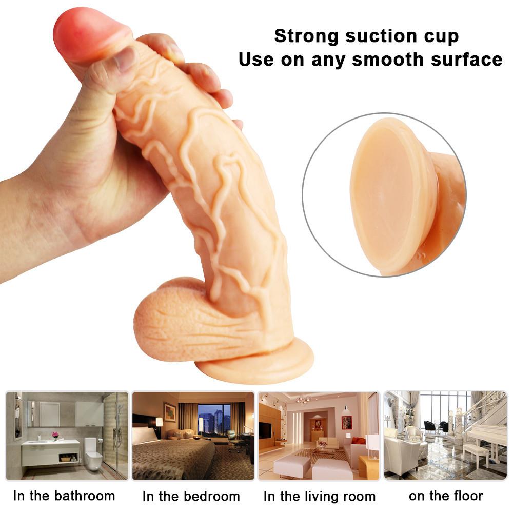 Extended Edition Soft Giant Dildo Cock Suction Cup Adults Dick Realistic Masturbators Double Layer Penis Women Anal Sex Toy