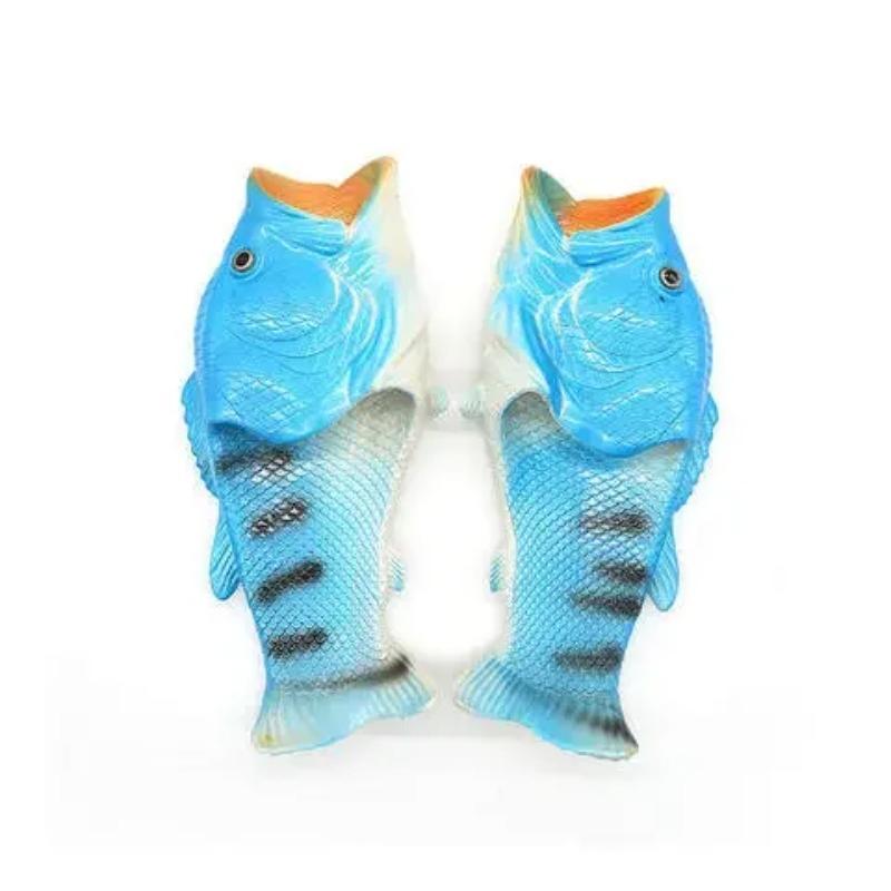 Soleist Funny Slippers Man Footwear Family Shoes Parent-child Sandals Plus Size 24-47 Summer Beach Shoes Boys Unisex Fish Slippers 2021