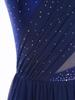 Dámský lyrický taneční kostým Třpytivé kamínky Nepravidelná síťovaná volánová sukně Všitá spodní část Šaty