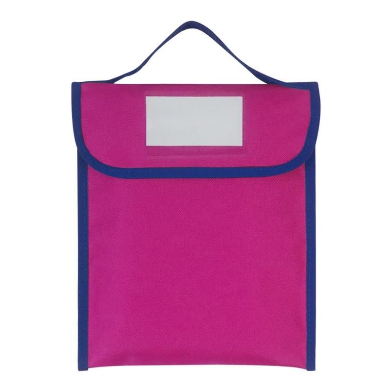 File Bag with Clear Label Window School Book Bag Portable Document Folder
