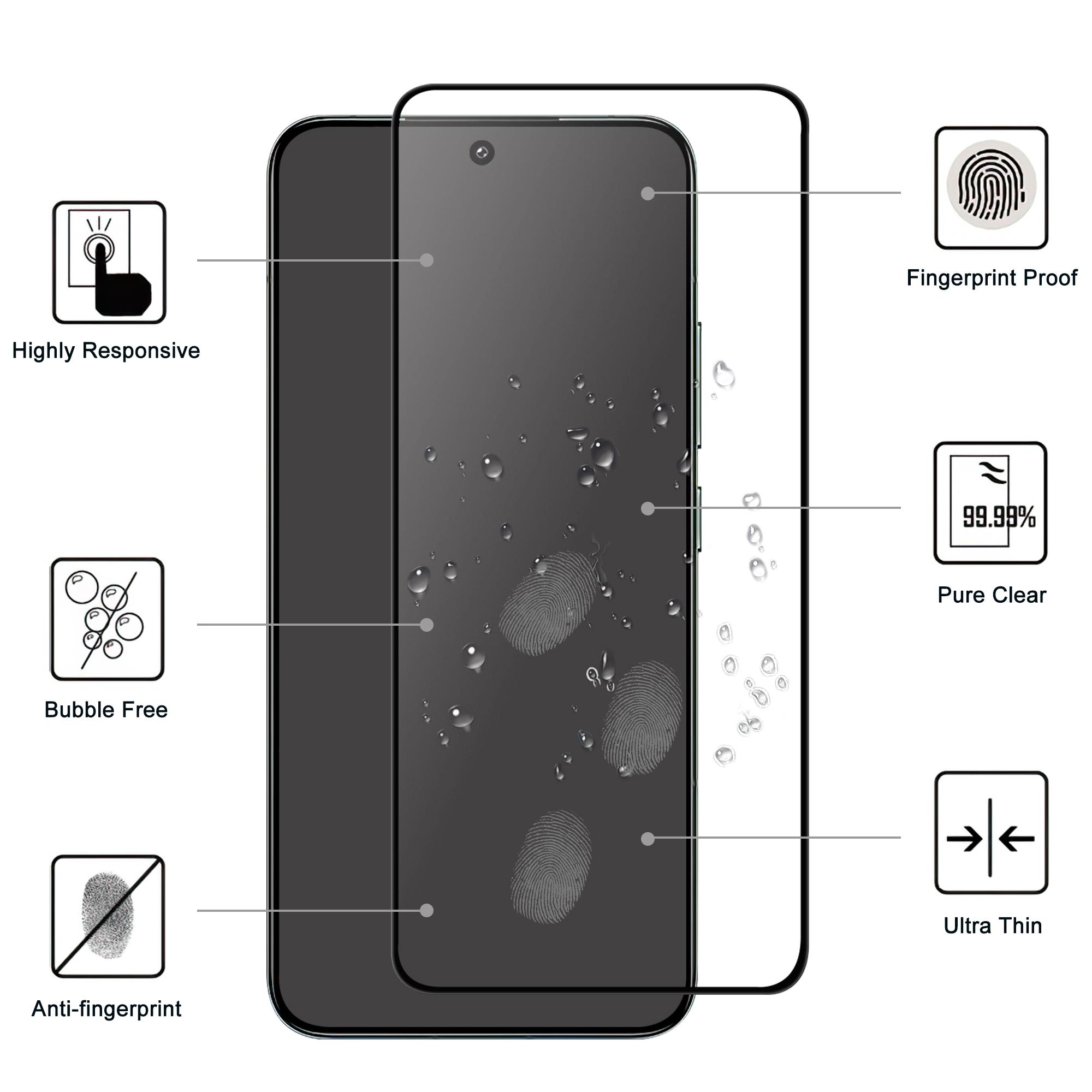 

For Xiaomi 14T/14T Pro AGC Glass Screen Protector Full Glue Black Edge Screen Film Type A