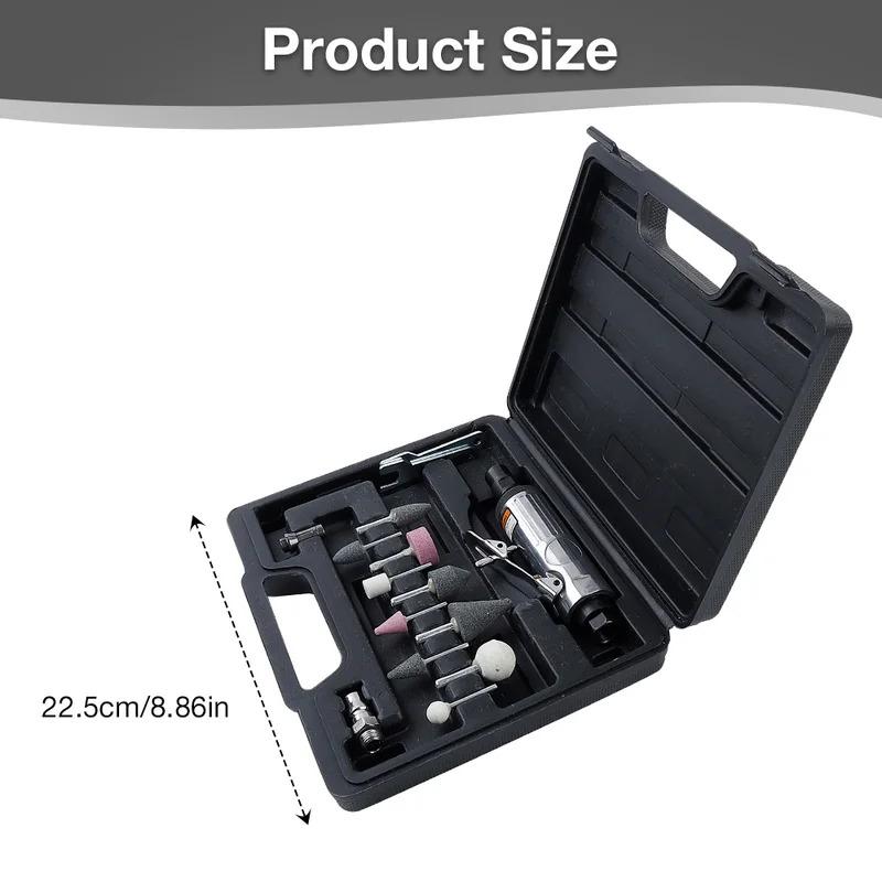 Air Die Grinder, with 1/4" and 1/8" Collets Pneumatic Tool Grinding Tool Set Deburring Tool, for Grinding/Rust Removal/Polishing