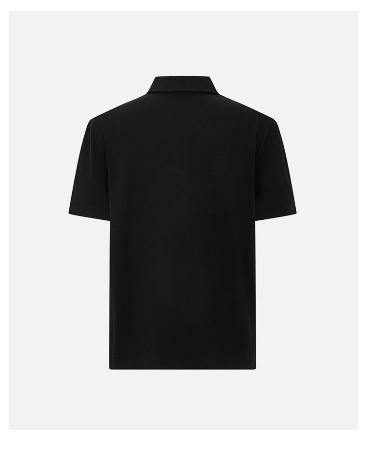 [100% Cotton Embroidered Alphabet] Spring and Summer Solid Color Simple and High End Versatile Men's Short Sleeved Polo Shirt
