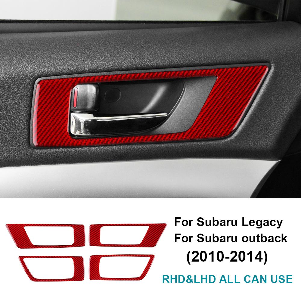 Real Soft Carbon Fiber Sticker For Subaru Legacy Outback 2010 2011 2012 2013 2014 LHD RHD Car Door Handle Frame Accessories