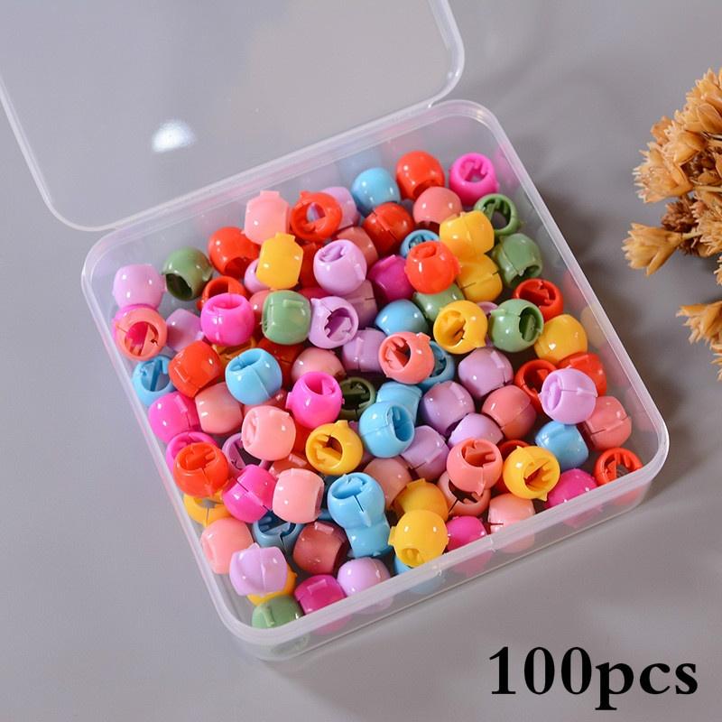 100PCS Mini Hair Claw Clips for Women Girls Cute Candy Colors Plastic Hairpins Hair Braids Maker Beads Headwear Hair Accessories