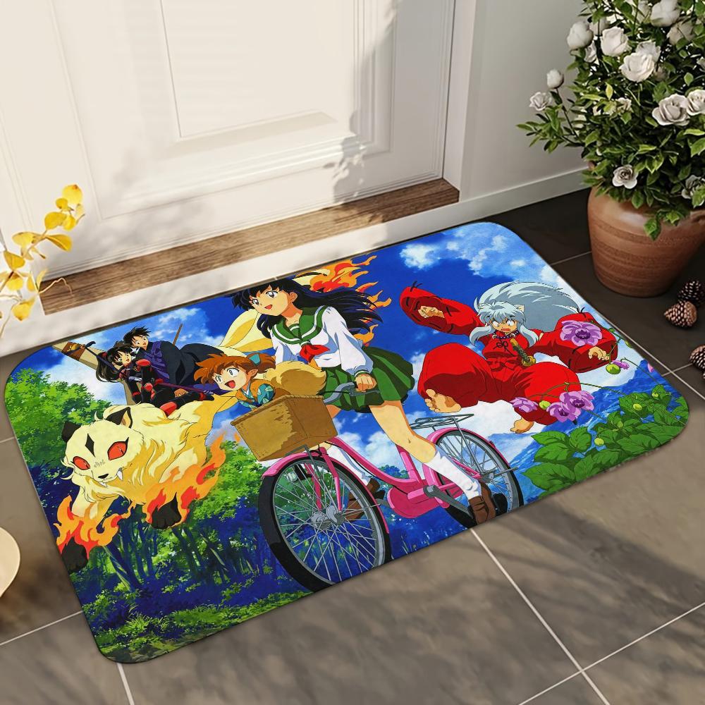 

1pc Classic I-Inuyasha Japanese Anime Absorbent Mats Anti-Slip Mats Home Decor Supplies Carpets Home Kitchen Floor Mats 40x60cm