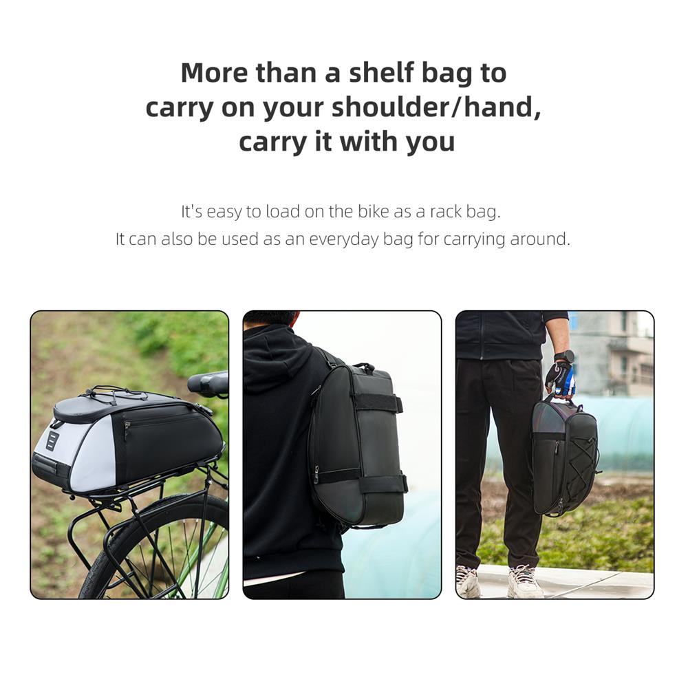 Fahrrad-Gepäckträgertasche Großes Fassungsvermögen Reflektierende Fahrrad-Gepäckträgertasche Mehrzweck-Fahrradgepäcktasche Langlebig und Wasserabweisend