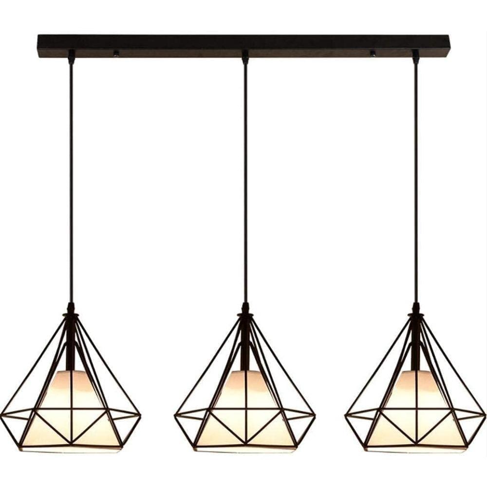 Industrial Pendant Light Led Adjustable Hanging Lamp Shade for Home Kitchen Metal Cage Pendant Lighting for Island Dining Room