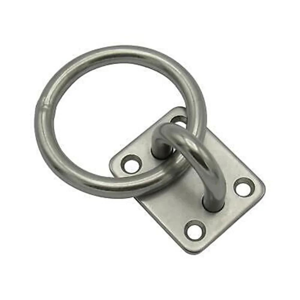 6mm 316 Stainless Steel Marine Grade Hook Marine Eye Plate With Ring Lashing Tie Down Boat Yacht Accessories China Mainland