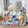 3D Print B-Blueys Family Cartoon Dog Blanket,Soft Throw Blanket for Home Bedroom Bed Sofa Travel Cover Kid Gift