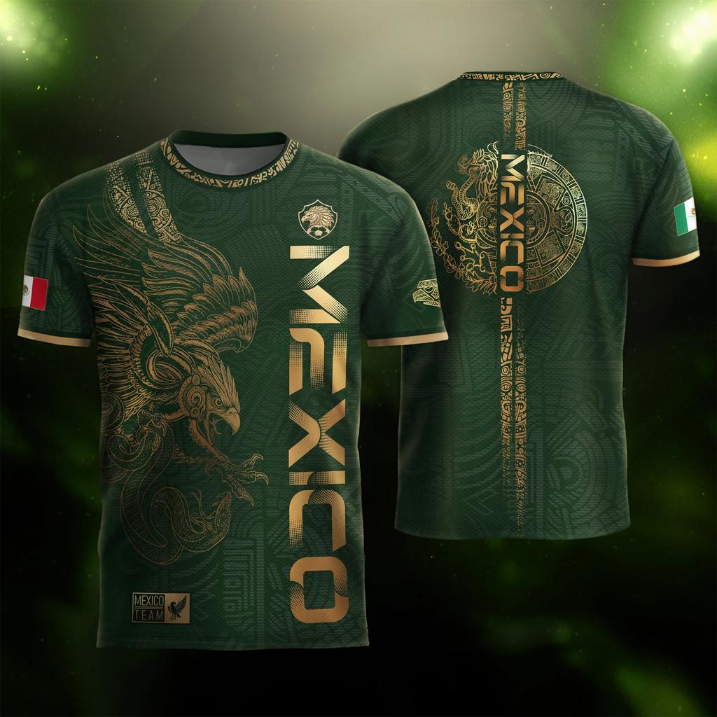 Men's Casual Short Sleeve T-Shirt Mexico Lettering Graphic Print Crew Neck Lightweight Soft Fabric Comfortable Fit
