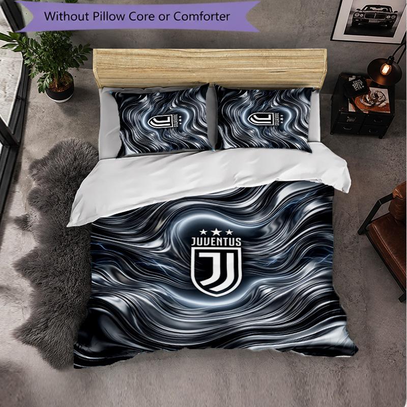 Set Lenzuola Juventus FC Modello 3 Pezzi Morbida Copripiumino in Microfibra con Federe per Camera da Letto